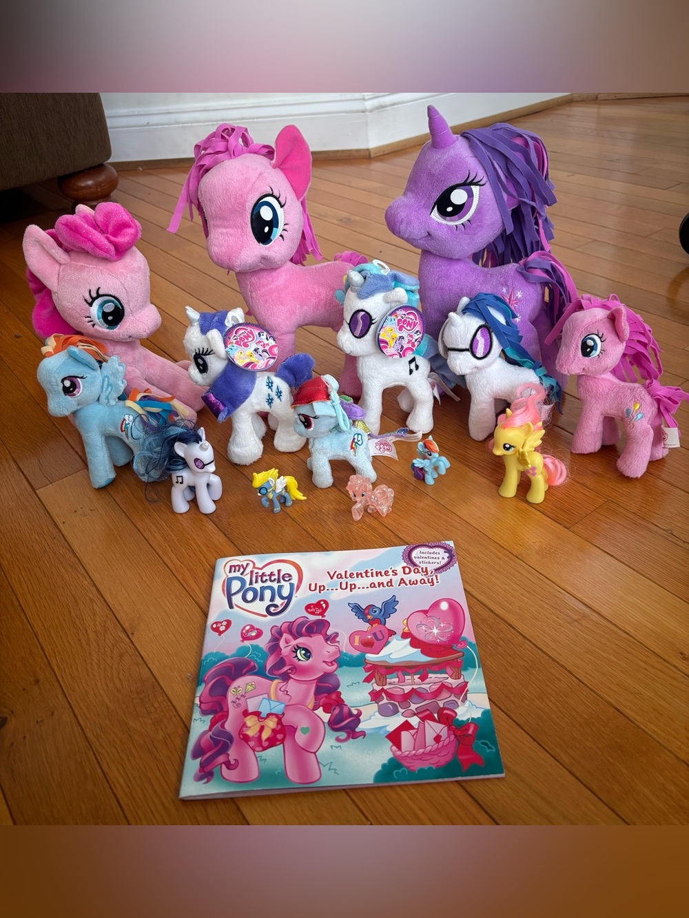 My Little Pony Plush & Figure lot with book